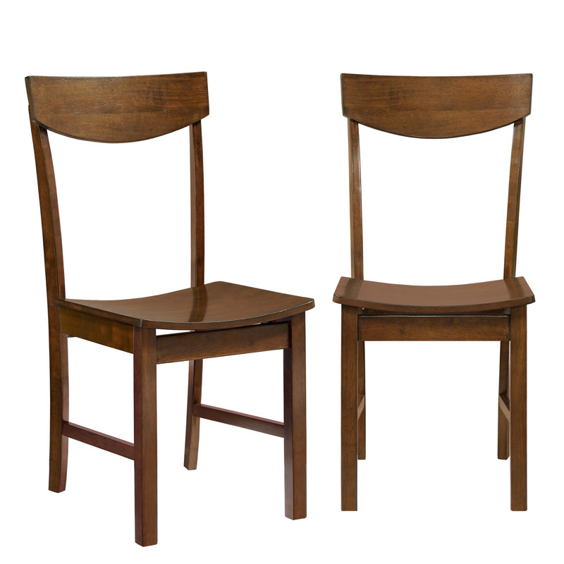 Set of 2 Solid Wood Side Dining Chairs – Classic Farmhouse Style, Comfortable Seat, Walnut