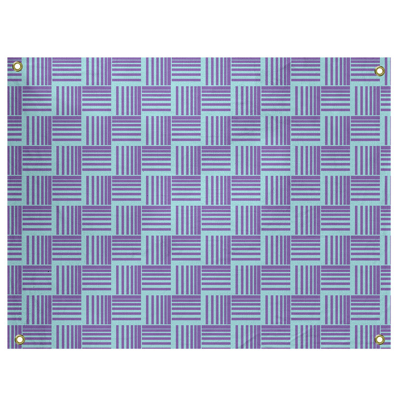 Tapisserie, H 59 po x l 80 po, Mauve/bleu sarcelle