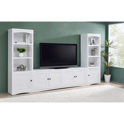 Stott White 3-shelf Engineered Wood Media Tower