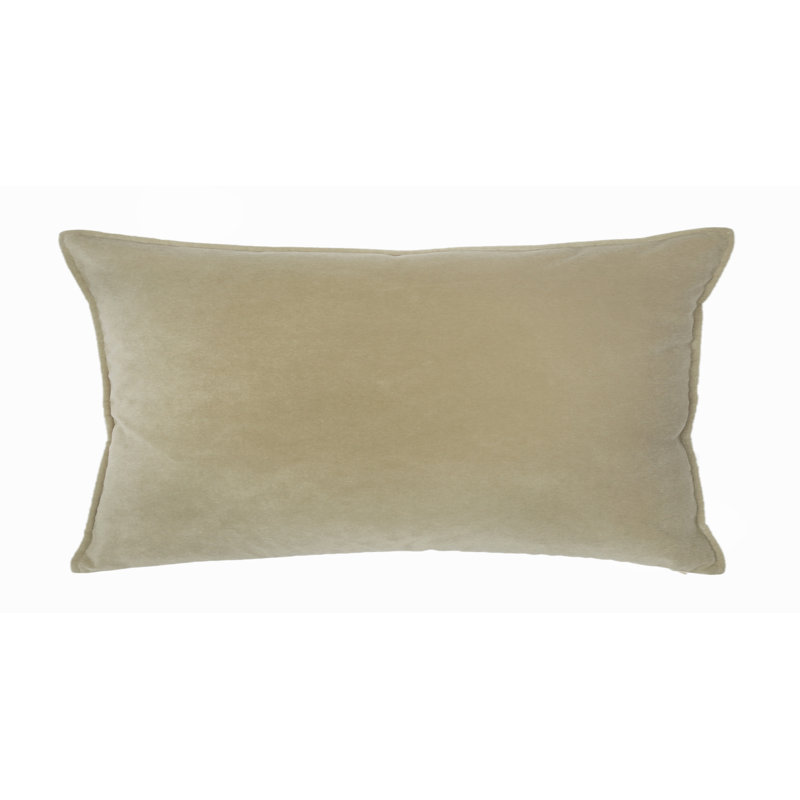 Franklin Washable Velvet Square Pillow Cover & Insert , Taupe, 15"H X 20"W