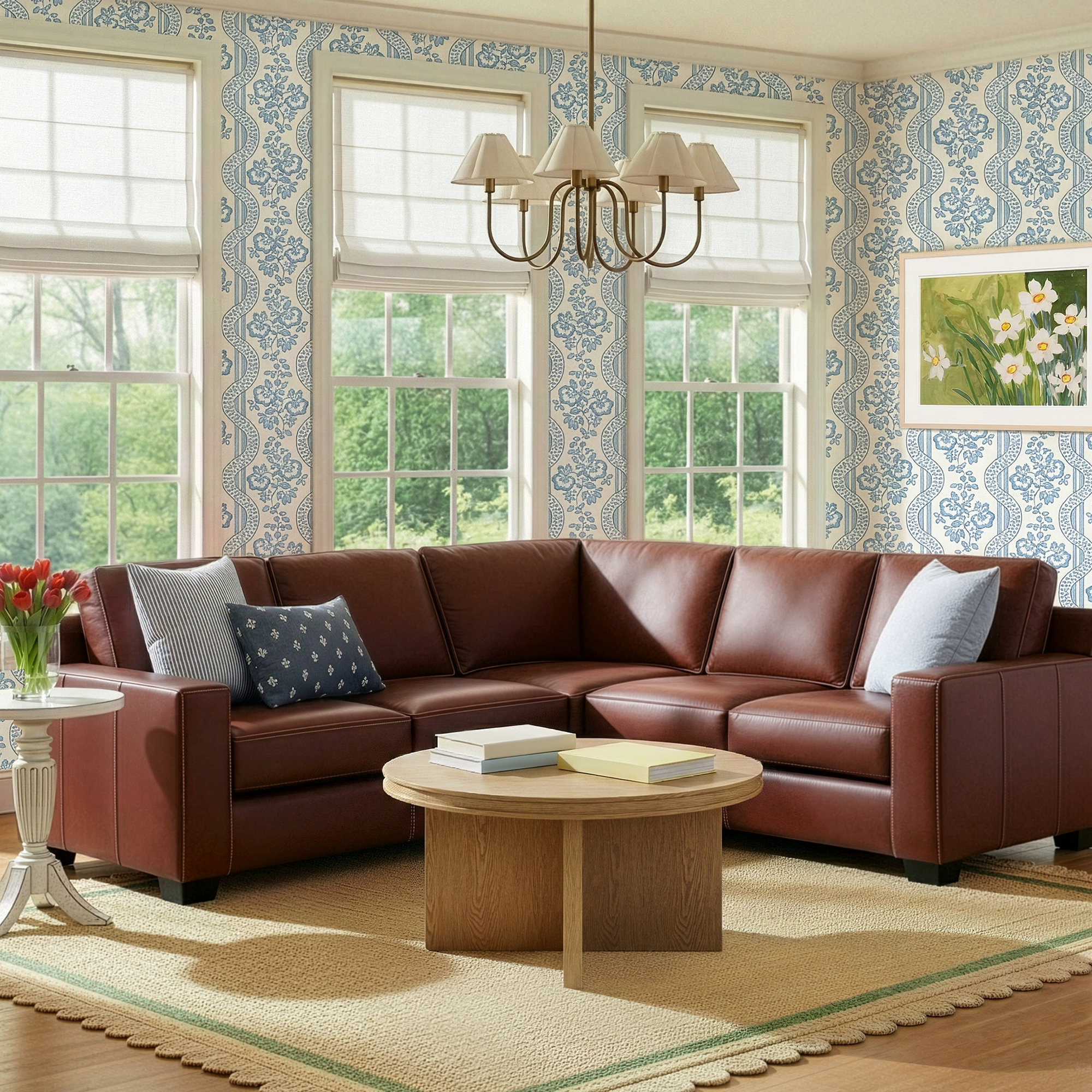 Delores 2 - Piece Upholstered Sectional, Sidekick Cobble Stone Genuine Leather