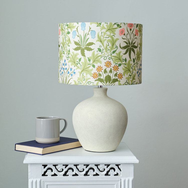 21 cm H Drum Cotton Lamp Shade ( Clip On ) in Green