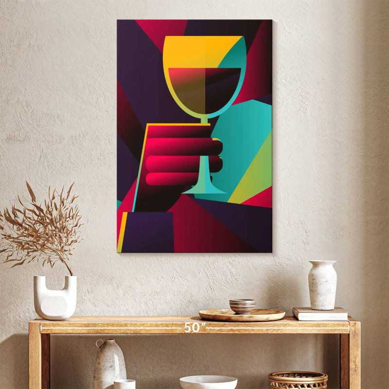 Yarlin Geometric Wine, 39" H x 26" W