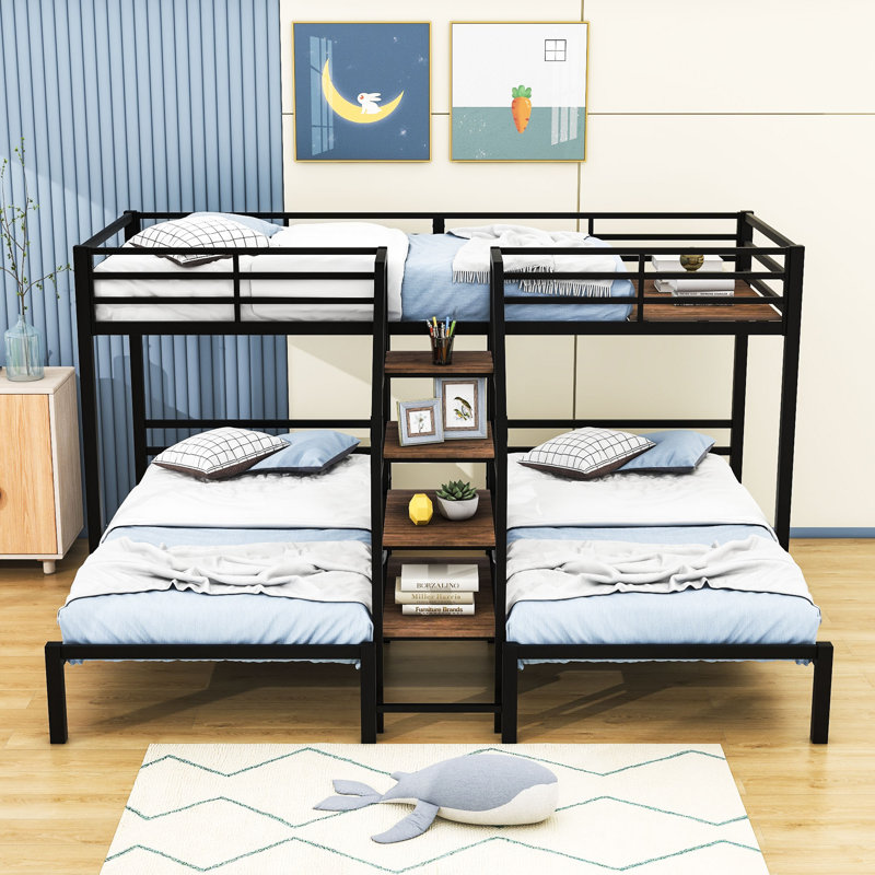 Afshah Twin over Twin & Twin Triple / Quad Bunk Bed by Isabelle & Max™, Black
