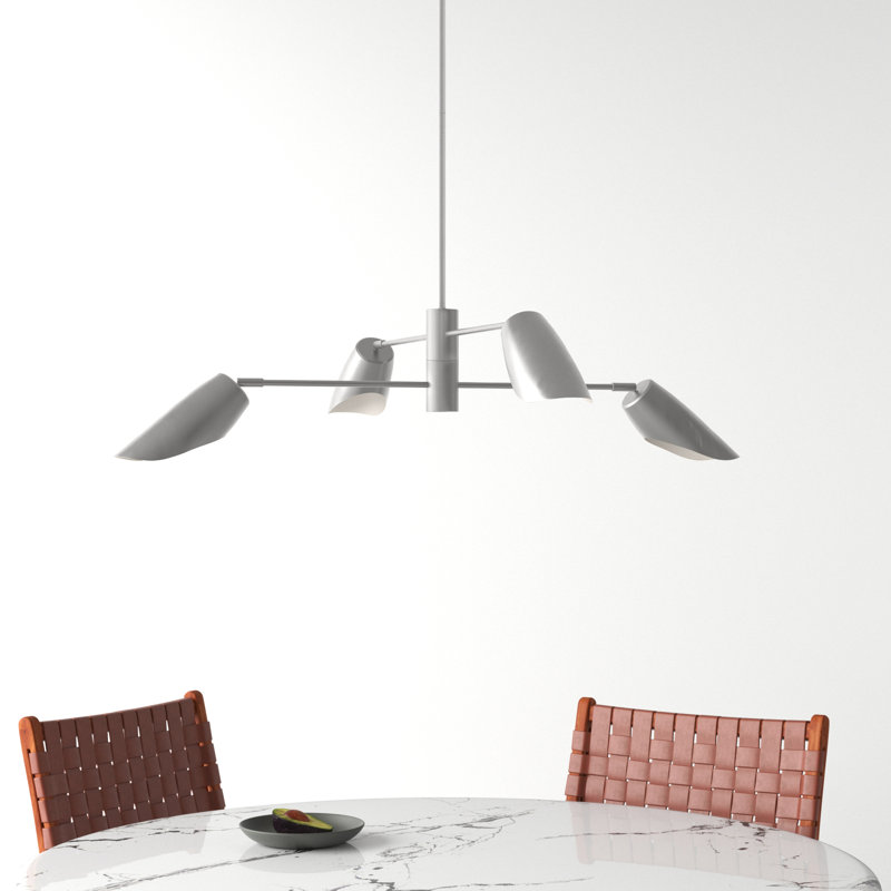 Bondy Sputnik Modern Linear LED Chandelier, 8.75"H x 39.25"W x 39.25"D, Black