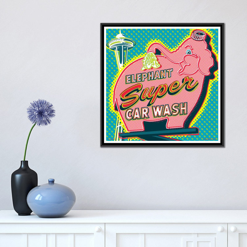 Reproduction d’art graphique-impression, Pas de tapis, Toile avec cadre noir, H 18 po x l 18 po x 1,5 po