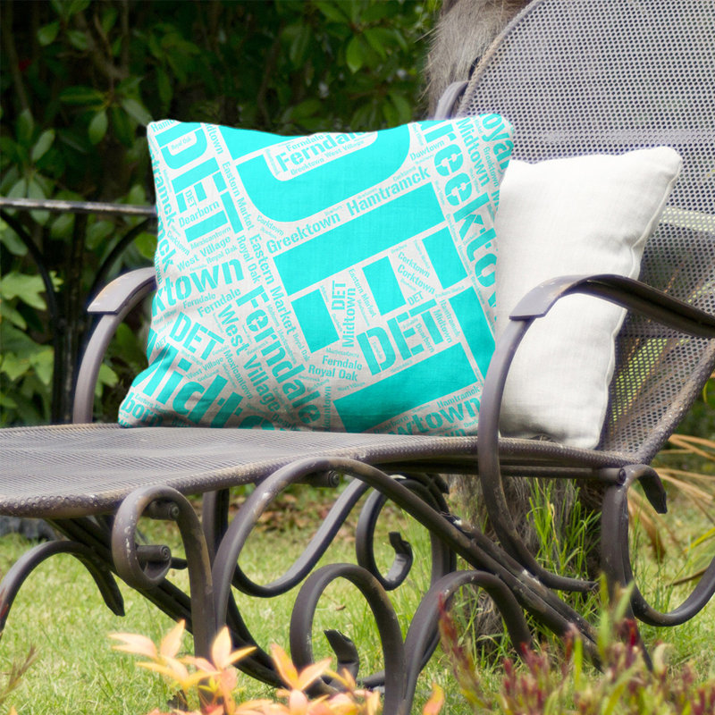 Coussin intérieur/extérieur détroit, H 18 po x l 18 po, Oui, Cyan
