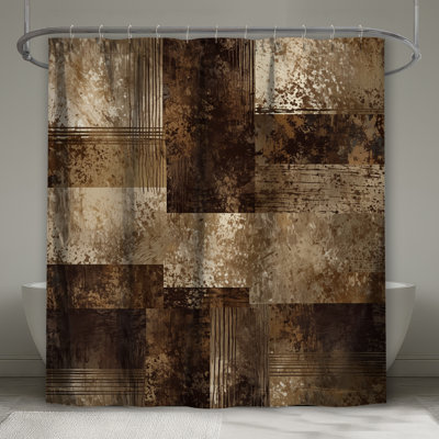 Abstract Earth Tones Shower Curtains Extra Long