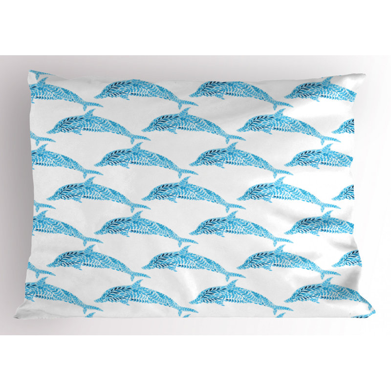 Blue/White Poyester Microfiber Piece Sham, Twin