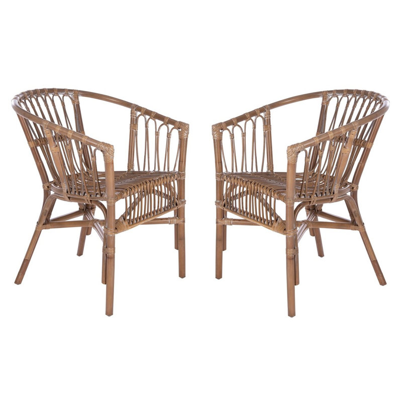 Fauteuil d'appoint en rotin Shivangi, Gris blanc délavé