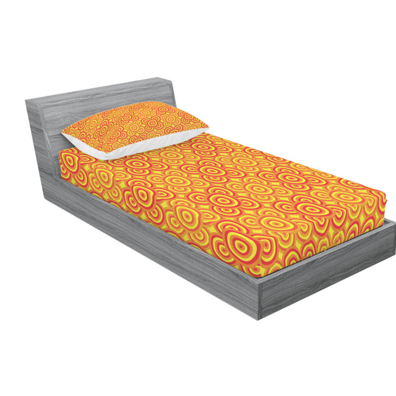 Microfiber Geometric Sheet Set, Twin Sheet Set with Fitted Sheet