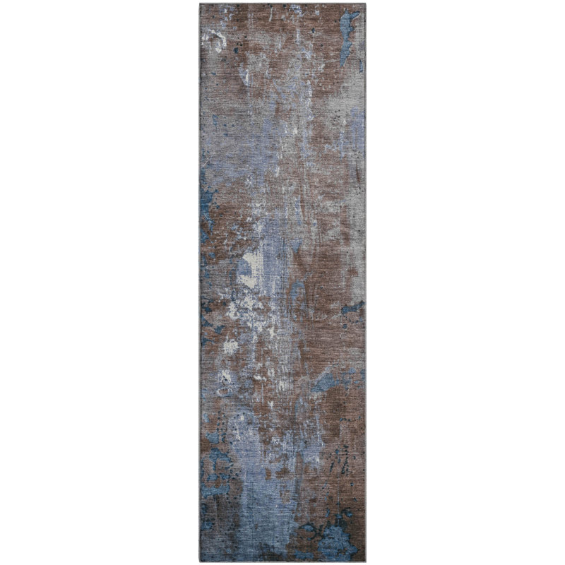 Premium Machine Washable Crestover AMF1870 Abstract Rug, Runner 2'3" x 7'6"