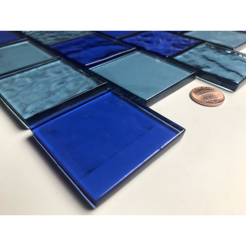 Landscape 2 in. x 2 in. Translucent Glass Plastic Face Mounted Brick Mosaic Designer Pool Tile
