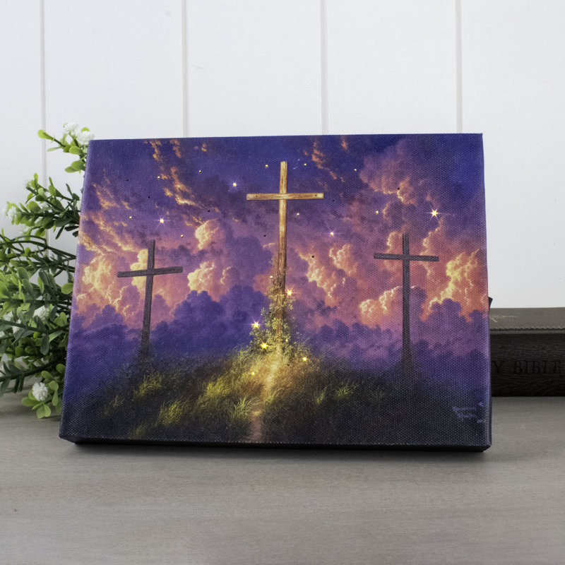 Old Rugged Cross 8X6 Lighted Tabletop Canvas