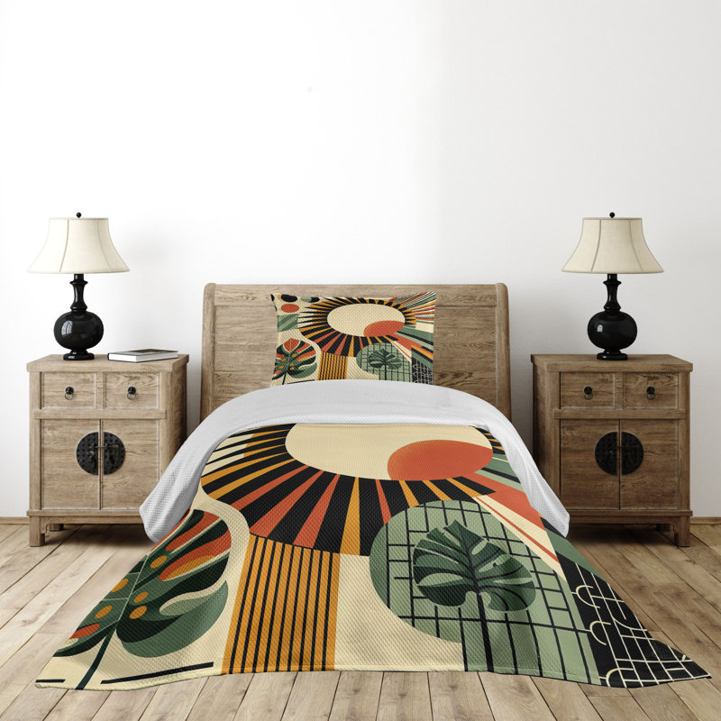 Polyester Floral Coverlet, Twin Coverlet + 1 Standard Shams