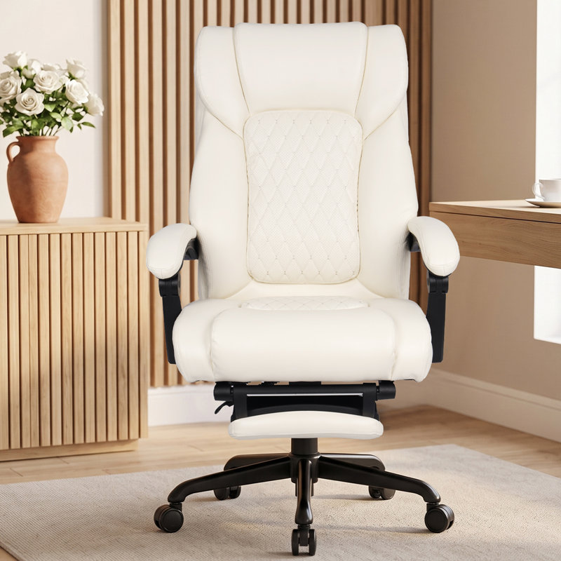 Fauteuil de direction chauffant avec repose-pieds, Beige