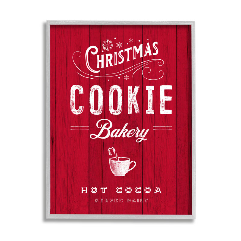 «Christmas Cookie Bakery Holiday», affiche sur plaque de cacao festive par Nina Pierce, H 30 po x l 24 po x P 1,5 po