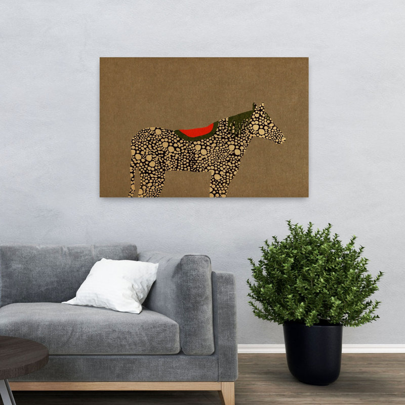 Impression d'art mural cheval fantaisiste moderne, 32" H x 48" W