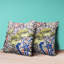 Coussin décoratif intérieur floral 26 "X 26" Indigo-105621149