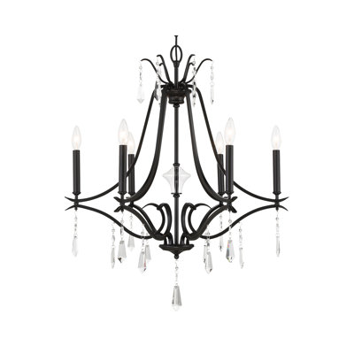 Willa Arlo Interiors Vogan charbon avec lustre transparent