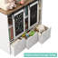 Rangement pour jouets avec tableau noir coulissant