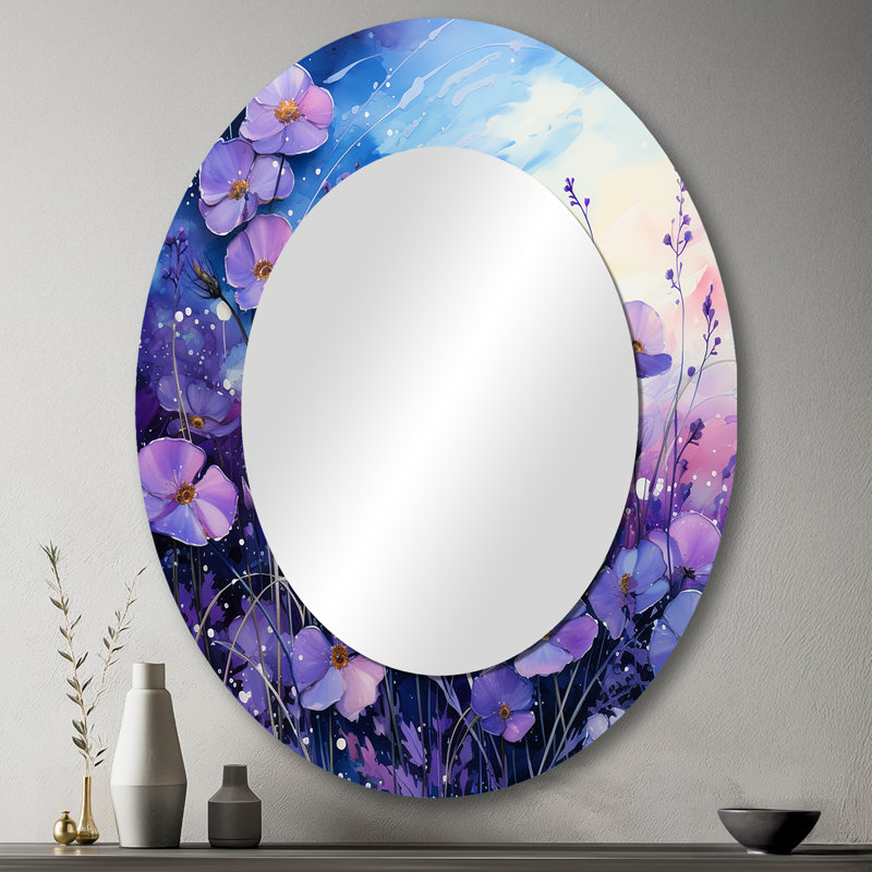 Kitterman - Miroir floral en métal, 43 po x 33 po