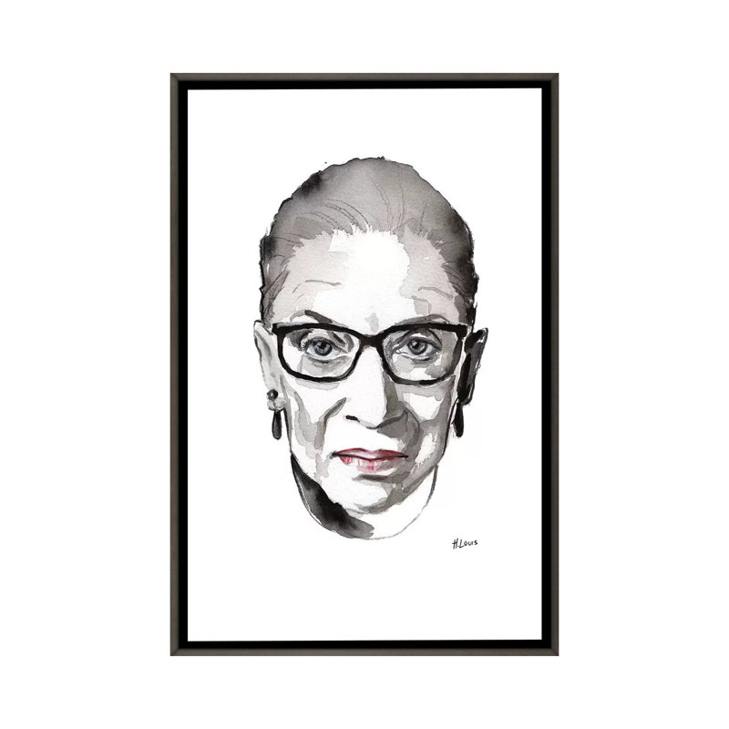 Impression RBG par Hodaya Louis, H 40 po x l 26 po x P 1,5 po, Toile encadrée de bois rustique foncé, Pas de tapis