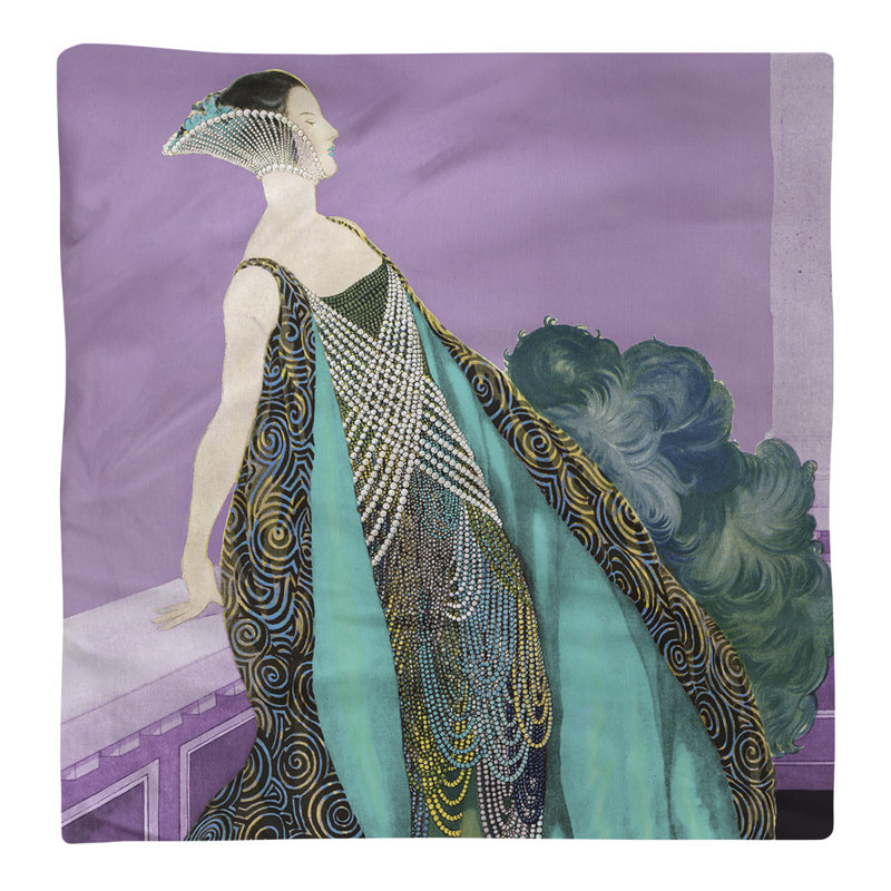 Emily Brodeur Cotton Square Napkin, Purple/Teal