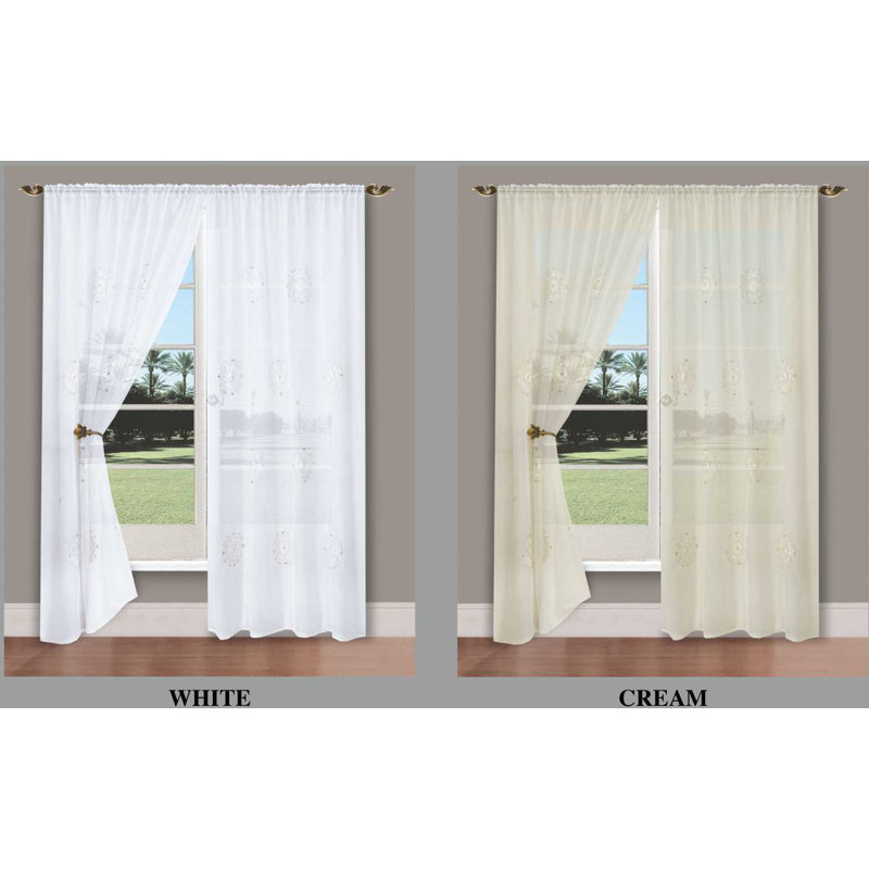 Sofian Curtain Single Panel, Cream, 150cm Width x 137cm Drop