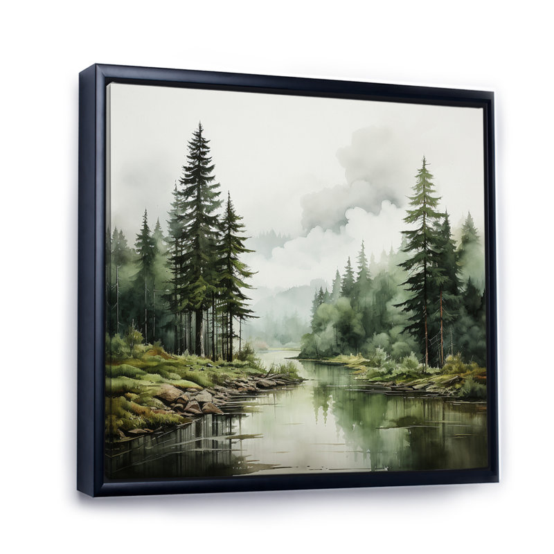 Pin sauvage - impression, H 30 po x l 30 po x P 1 po, Cadre flottant noir
