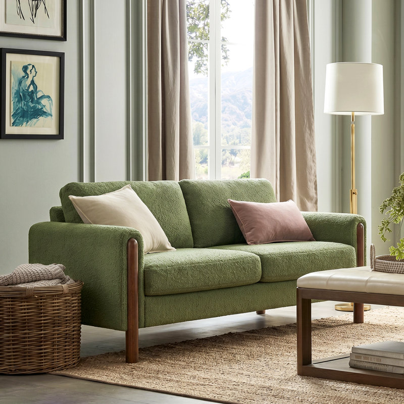 Causeuse en peluche Tatum Mid-Century, Green