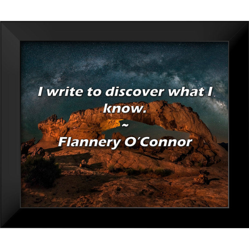 Flannery O'Connor Citation: J'écris pour découvrir ce que je sais.