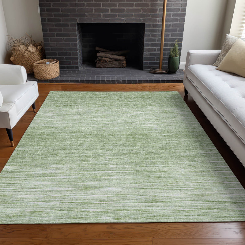 Premium Machine Washable Prisco Aloe Rug, Rectangle 9' x 12'