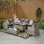 Rosen 9 Seater Aluminium Dining Table Top With Storage Bench And Armchair And Furniture Cover-1475347859