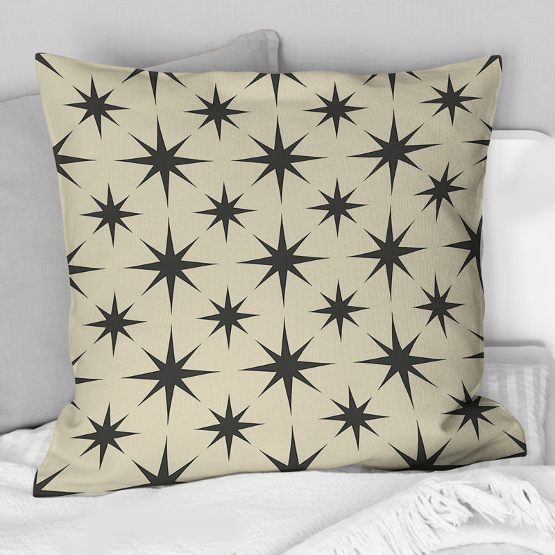 Coussin Mid-Century noir anthracite Mid-Century, H 16 po x l 16 po