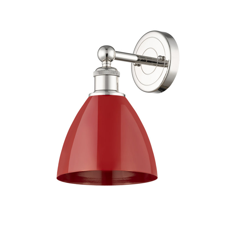 Applique à bras en métal, Rouge, Nickel poli