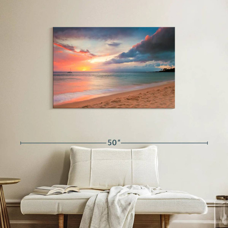 Gillard, superbe coucher de soleil de Kaanapali, H 26 po x l 39 po