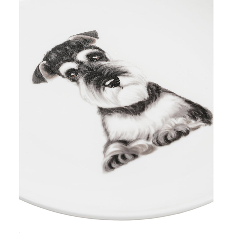 Porcelaine moyenne impression 6 assiettes - Schnauzer