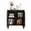 Vintage Hollow-Carved Accent Cabinet, 2-Door Display Storage Sideboard with Symmetrical Floral Design, Adjustable Shelf and Solid Wood Legs for Living Room Entryway