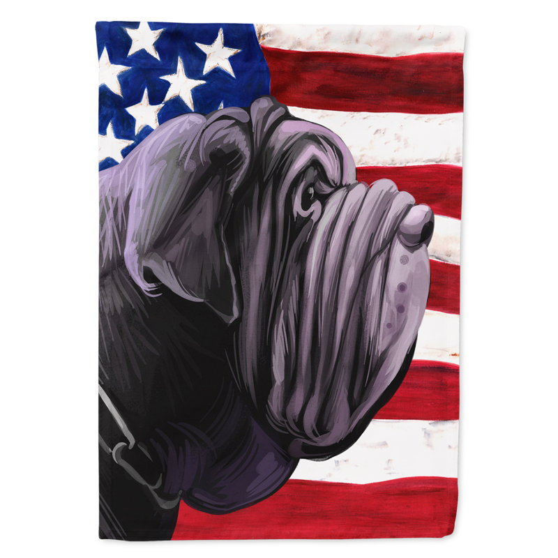 Polyester à 2 côtés 28 x 40 po drapeau maison, Mâtin napolitain