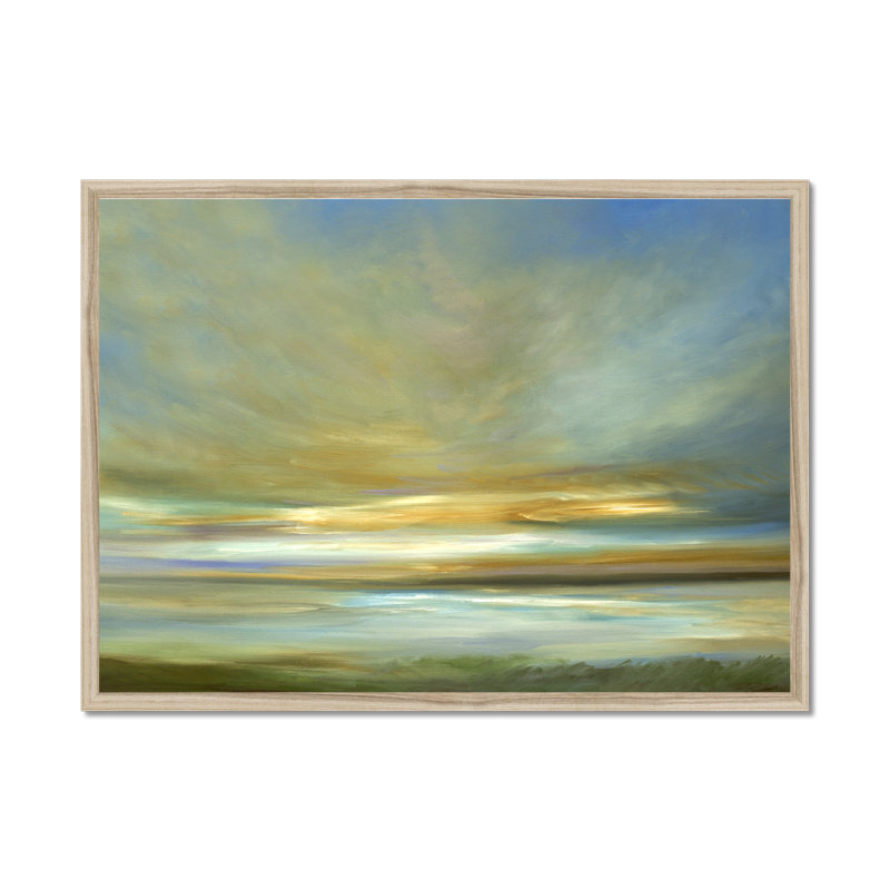 Light On The Dunes by Sheila Finch - Painting, Natural Wood Framed Paper Print, 55cm H x 80cm W