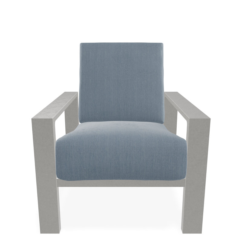 Larssen Deep Seating Cushion Arm Chair, Snow, Canvas Haze