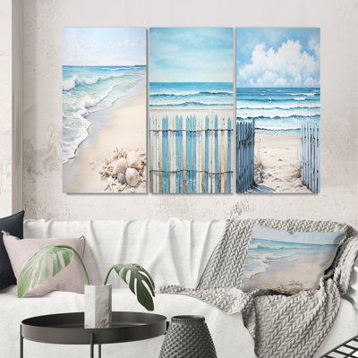 " Minimalism Beachside Tranquillity " 3 - Pieces