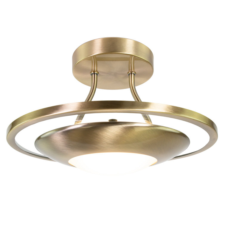 Mcroberts Modernistic Semi Flush Eco Friendly LED Ceiling Light Fitting in Brushed Finish