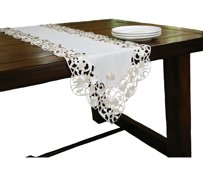 Sherill Embroidered Cutwork Table Runner, 54" L x 15" W