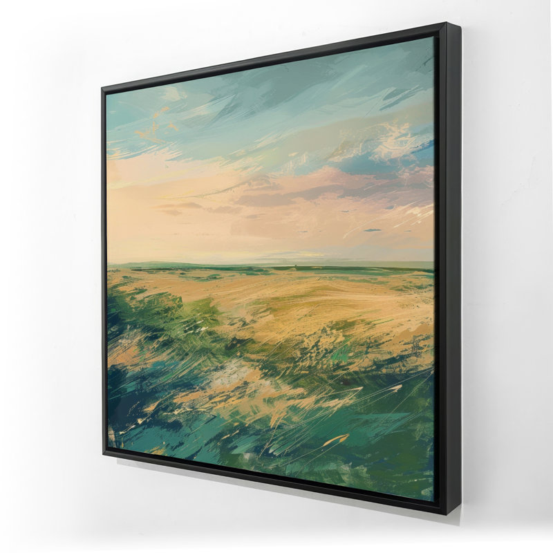 Evening in the field - 36"x36" Framed canvas
