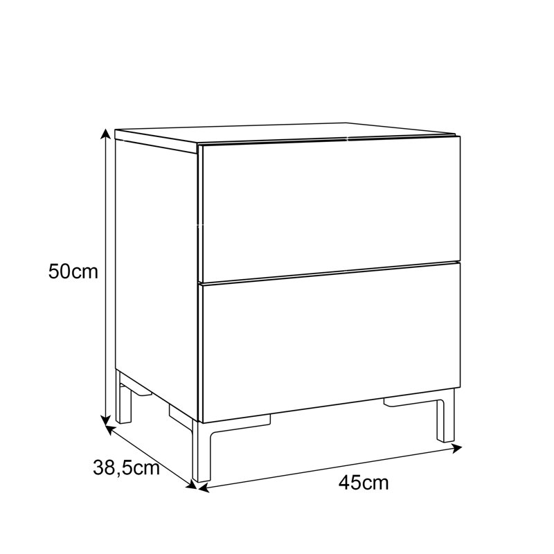 Laleh 2 Drawer Bedside Table