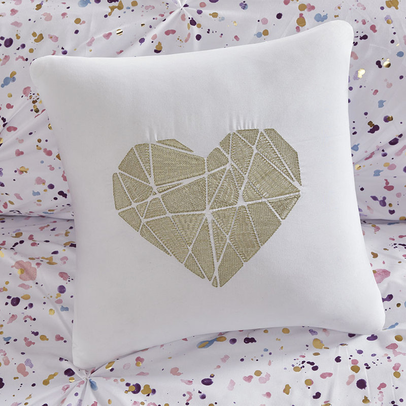 Édredon simple prune / simple TG avec imprimé métallique et accrocheur en classe