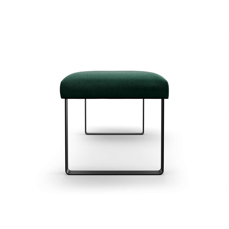 Naquaria Upholstered Bench, Dark Green/black