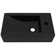 vidaXL Basin with Faucet Hole Rectangular Ceramic Black 18.1x10.0x4.7"